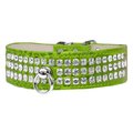 Unconditional Love Style No.73 Rhinestone Designer Croc Dog Collar, Lime Green - Size 14 UN2464488